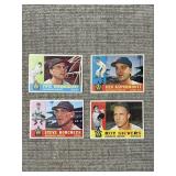 1960 Topps Lot of 4x Washington Senators Cards