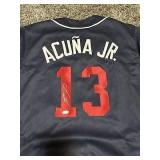 Ronald Acuna Jr Signed Custom Blue Jersey -...