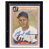 BOB LEMON HAND SIGNED BASEBALL CARD
