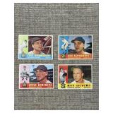1960 Topps Lot of 4x Washington Senators Cards