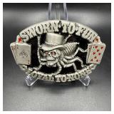 1995 GAP Skull Spider Belt Buckle Sworn to Fun...