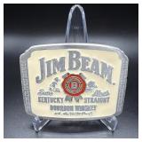 Vintage 1995 Jim Beam Belt Buckle Silver with...