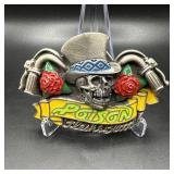 Vintage 1992 Brass Belt Buckle Poison Flesh &...
