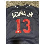 Ronald Acuna Jr Signed Custom Blue Jersey -...