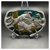 Vintage 1977 Antlers Jumping Deer Stag Bergamot...