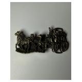 Vintage Baron's Brass Belt Buckle w/ Stagecoach...