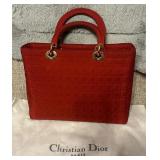 Dior Lady Dior Handbag Purse Canage Nylon...