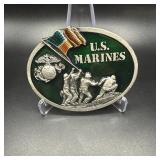 Vintage 1982 U.S. Marines Enameled Belt Buckle...
