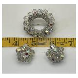 Vintage Aurora Borealis Brooch Earrings