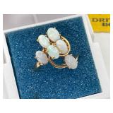 Opal Cluster Cocktail Ring Size 7.5