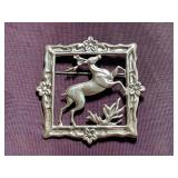 1980s Stag Deer Brooch