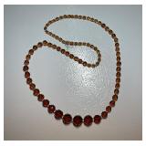 1950s Amber Crystal Beaded Necklace
