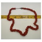 Vintage Red Coral Chip Necklace