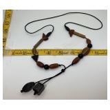 Vintage Boho Beaded Corded Necklace