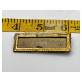 1950s Gold Tone Greek Key Name Badge