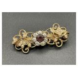 Vintage Faux Stone Gold Tone Brooch
