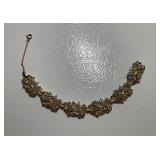 1950s Coro Gold Tone and Rhinestone Bracelet