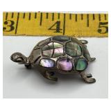 1940s Sterling Abalone Turtle Brooch