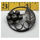 1950s Sterling Silver Floral Brooch
