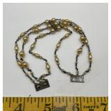 1950s-60s Sterling Faux Pearl Bracelet