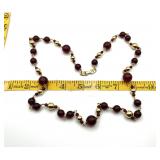 1950s-1960s Napier Red Gold Necklace