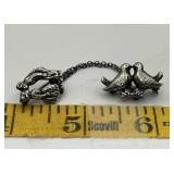 Sterling Silver Dutch Boy and Girl Kissing