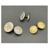 Vintage Sterling Silver Single Cufflinks