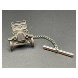 Silver Tone Model T Tie Tack