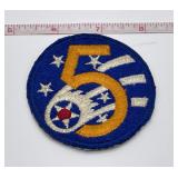 Vintage WWII US Army 5th Air Forces Patch