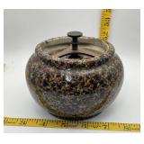 Antique Ceramic Mottled Tobacco Humidor