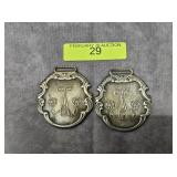 PAIR OF 2' COCA-COLA METAL WATCH FOBS