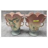 PAIR OF 9' HULL POTTERY WILDFLOWER VASES