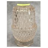 5' TIARA GLASS PINK DIAMOND POINT FAIRY LAMP