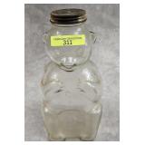 8.5' VINTAGE SNOWCREST GLASS BEAR BANK