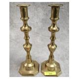 PAIR OF SOLID BRASS 10' CANDLE STICKS