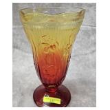 9' IRIS & HERRINGBONE AMBERINA FLASH VASE