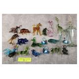 19- ASST. MINIATURE BLOWN GLASS FIGURES & PERFUME