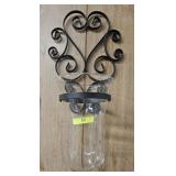 17' GLASS & METAL CANDLE SCONCE