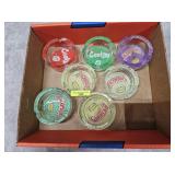 7- BACKWOODS CREAM 3.5' GLASS ASHTRAYS