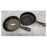 PAIR OF 6.5' CAST IRON NO. 3 FRYING PANS