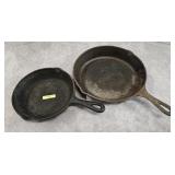 10' LODGE & 8' USA CAST IRON FRYING PANS