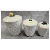 3- PC LENOX 'ORCHARD IN BLOOM' CANISTER SET