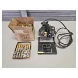 VINTAGE UNIVERSAL MATCH BOOK IMPRINTER W/ STAMPS