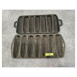 PAIR OF 12' CAST IRON 'USA' CORNBREAD PANS