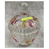 7' SOGA JAPAN LIDDED CRYSTAL DISH