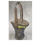 10' IMPERIAL SMOKE CARNIVAL GLASS BASKET