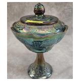 10' INDIANA CARNIVAL GLASS WEDDING DISH