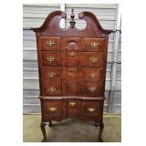 MAHOGANY 5-DRAWER QUEEN ANNE HIGH BOY