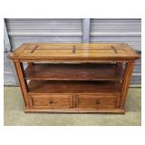 FOLK ART STYLE OAK CREDENZA