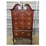 MAHOGANY 5-DRAWER QUEEN ANNE HIGH BOY